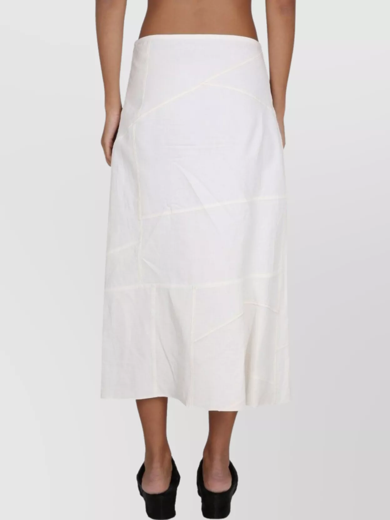 Jil Sander Cotton High Waist Midi Panel Skirt