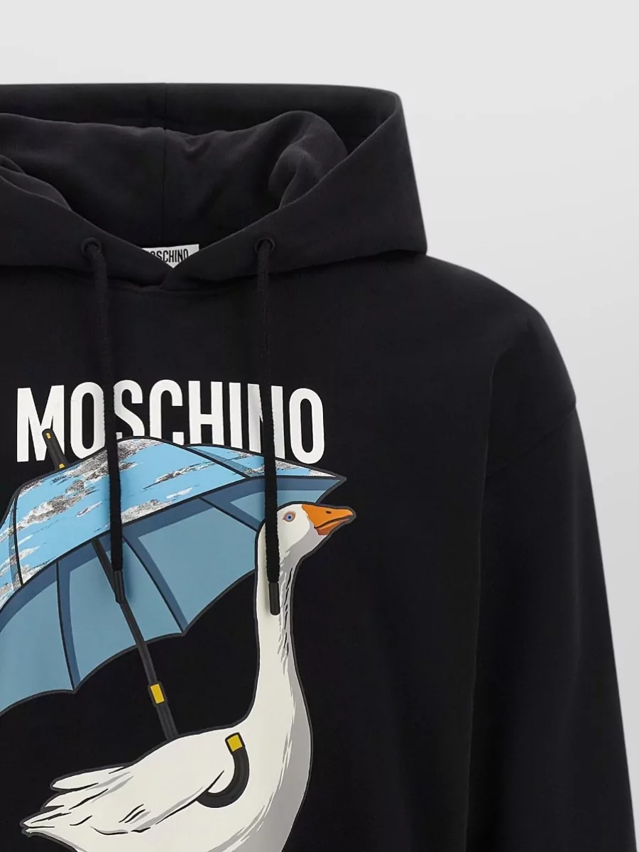 Moschino Cotton Goose Print Hoodie