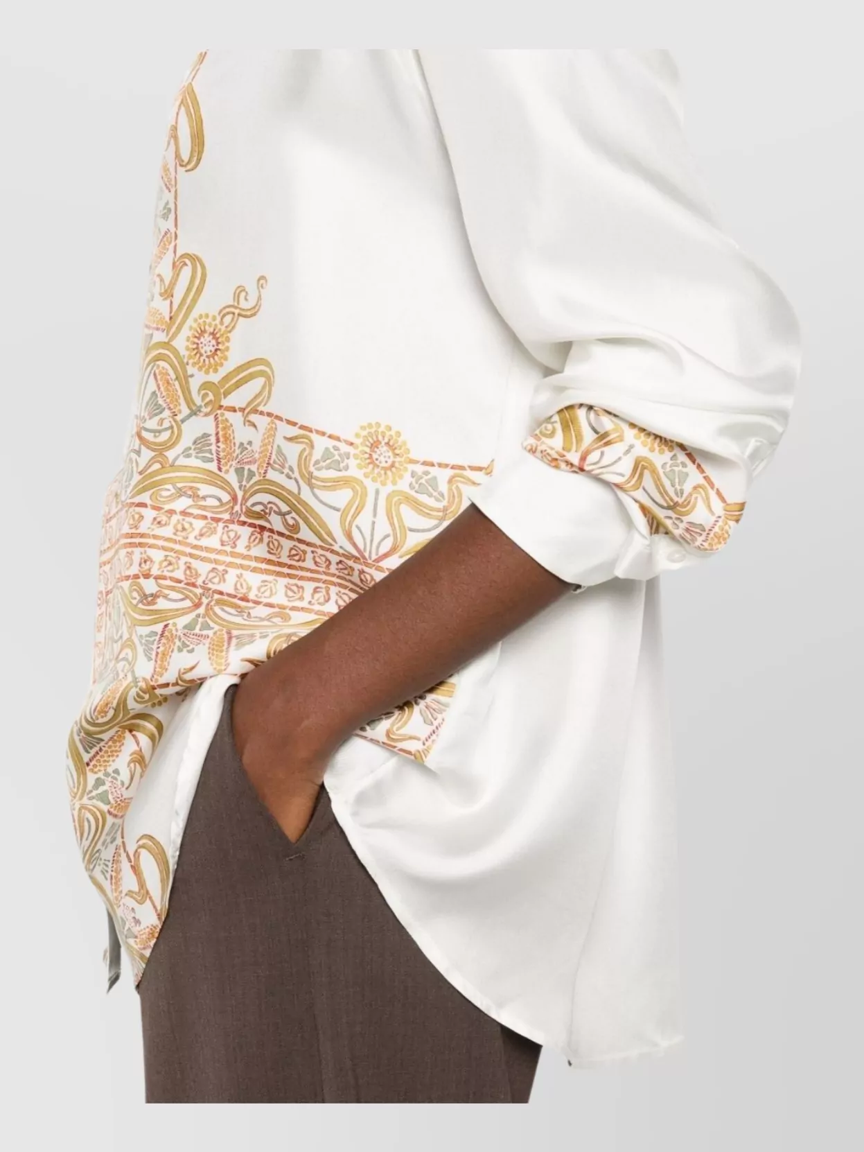 Pierre Louise Mascia Silk Shirt With Embroidered Paisley Print