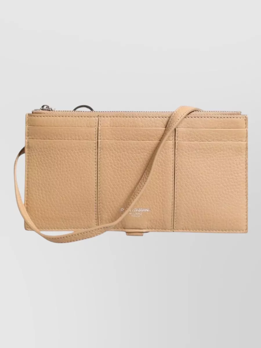 Dolce&Gabbana Leather Crossbody Card Holder Wallet