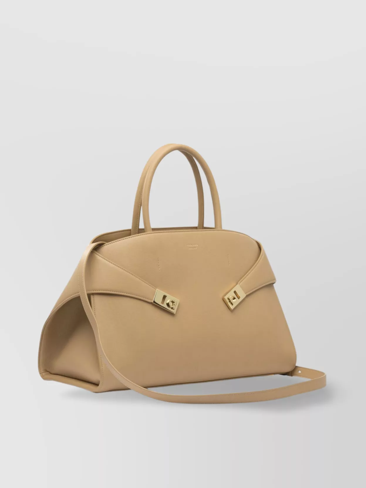 Ferragamo Structured Shoulder Bag With Detachable Strap And Top Handles