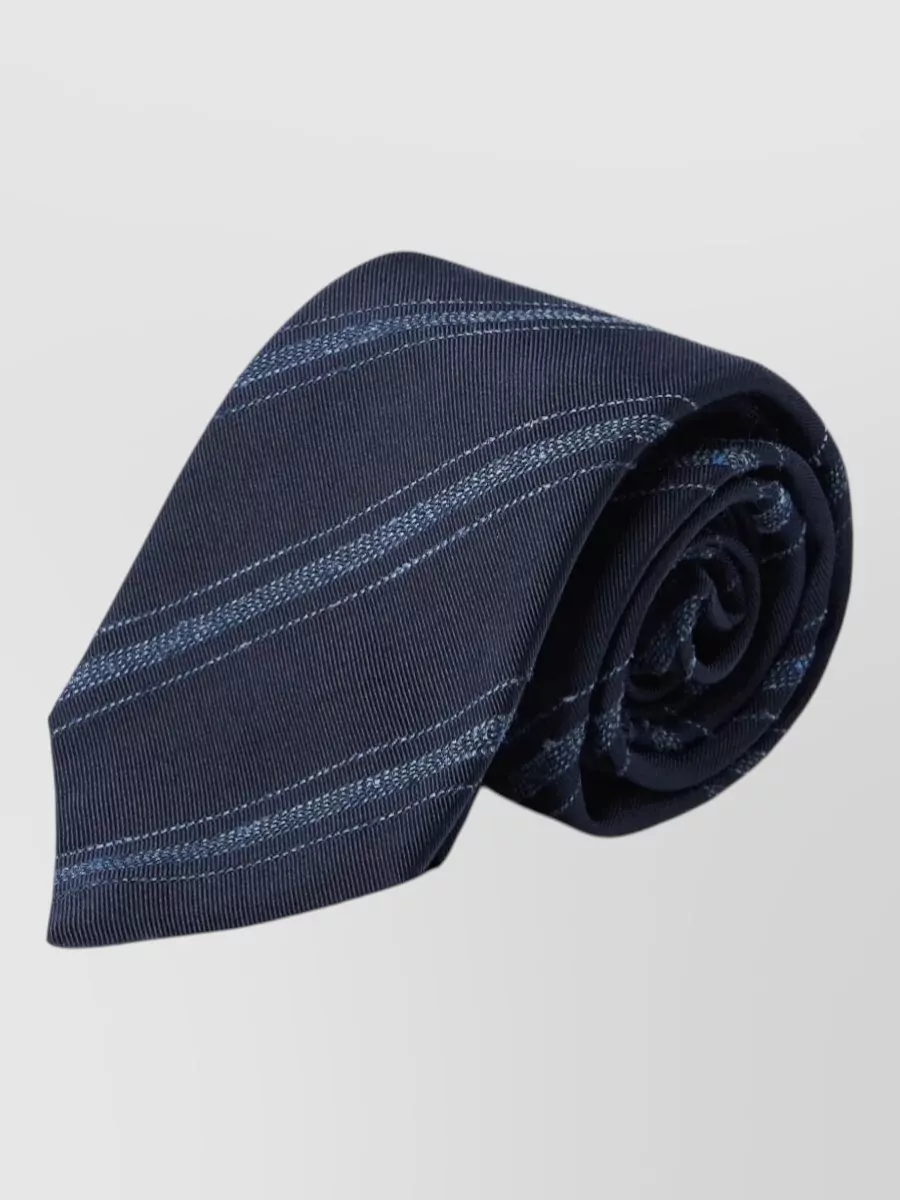 Brunello Cucinelli Tie Striped Pattern Rolled Pointed Tip