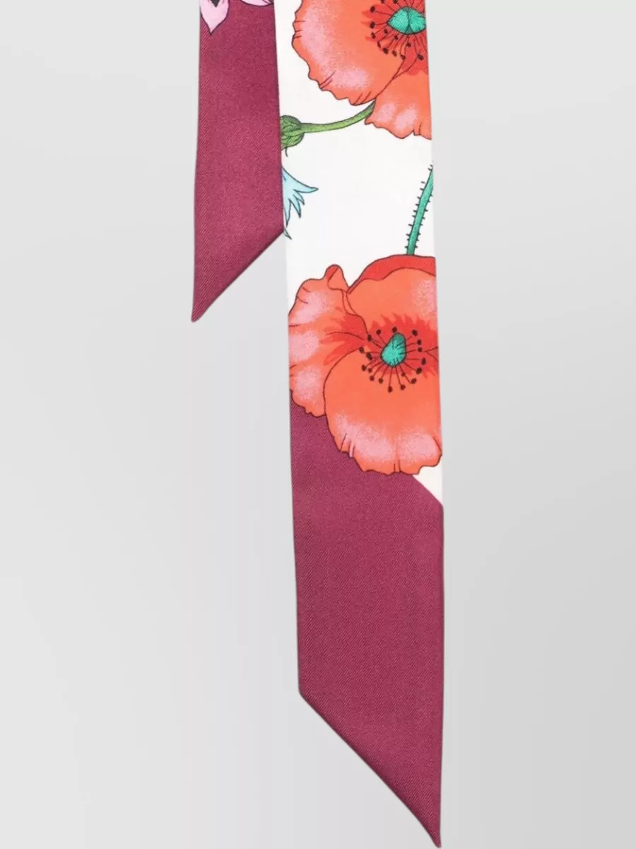 Gucci Silk Foulard Floral Pattern Long Length