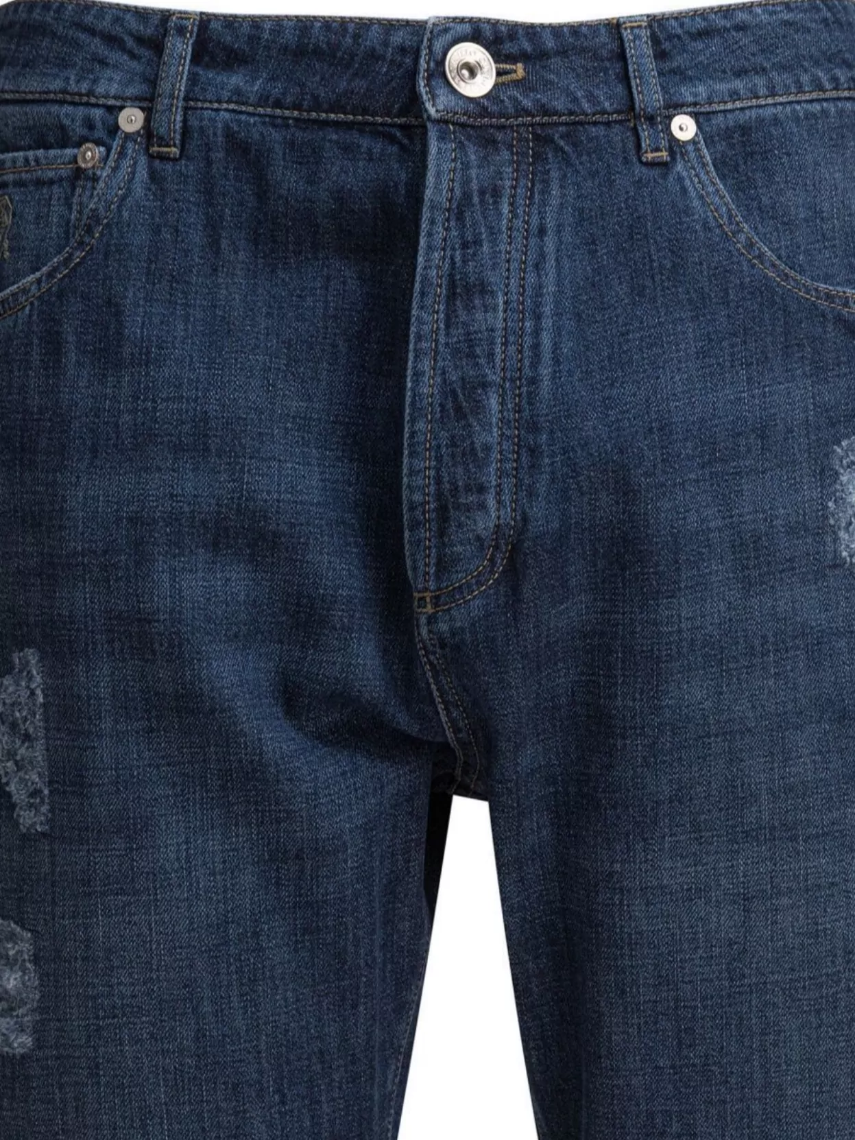 Brunello Cucinelli Distressed Detailing Five-pocket Style Belt Loops