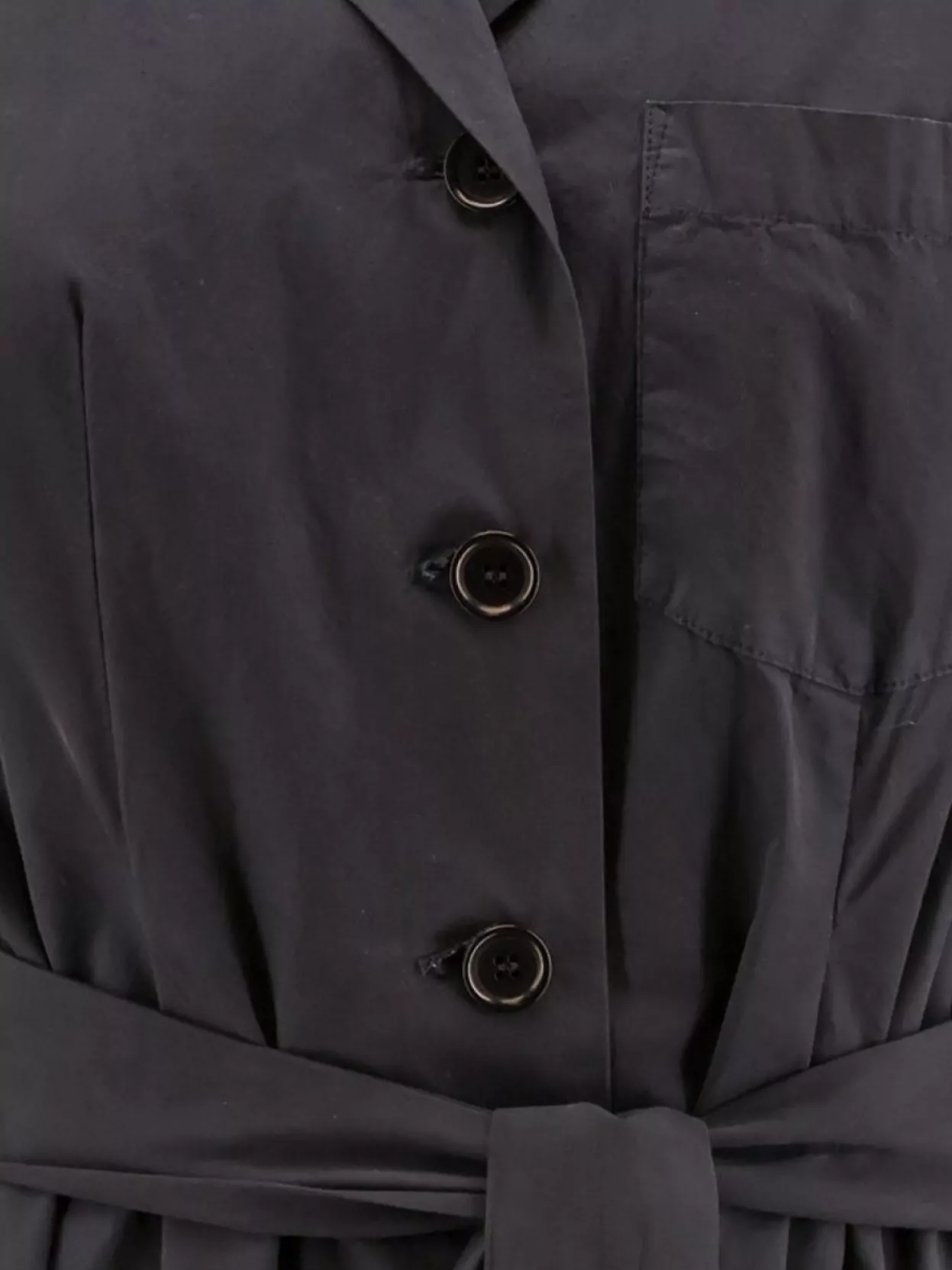 Aspesi Cotton Shirt Dress With Waist Tie Detail
