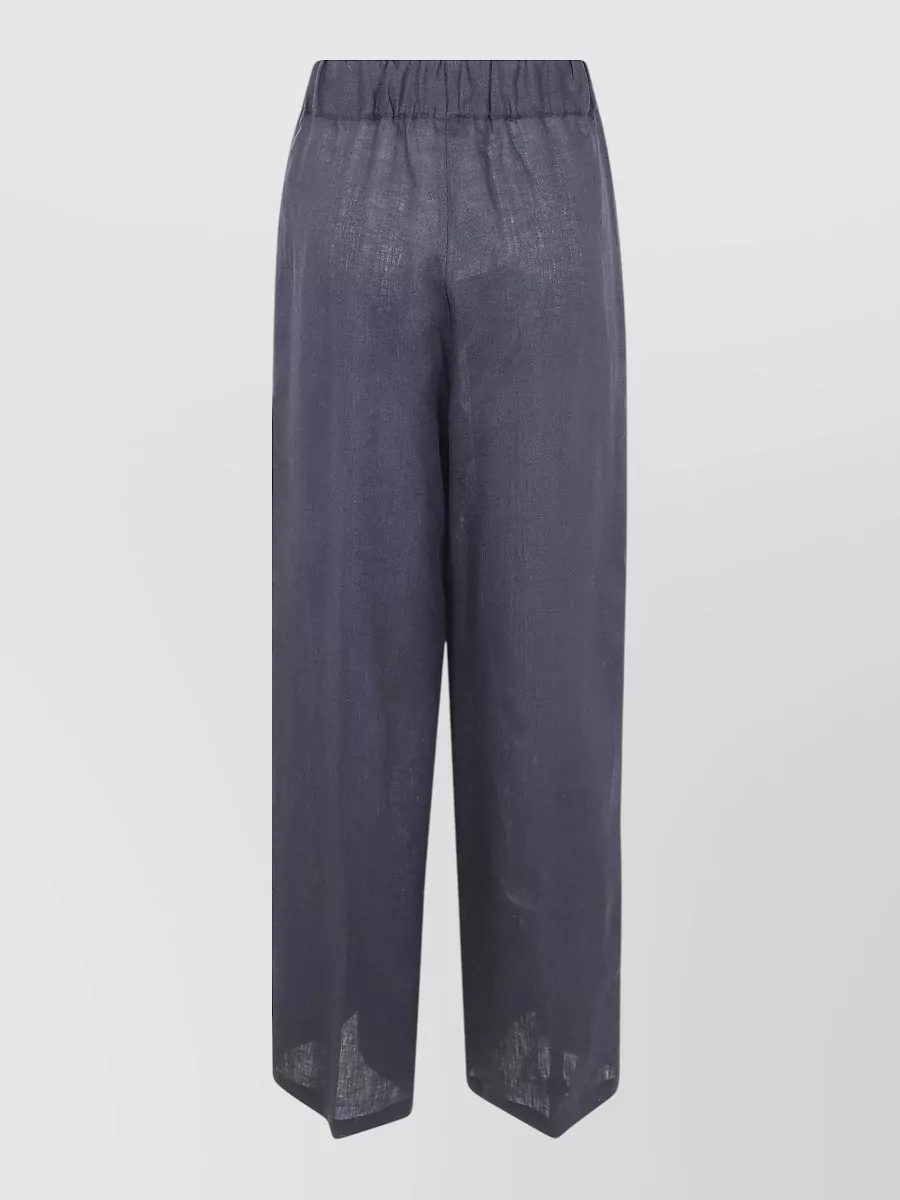 Semicouture Linen Wide-Leg Trousers