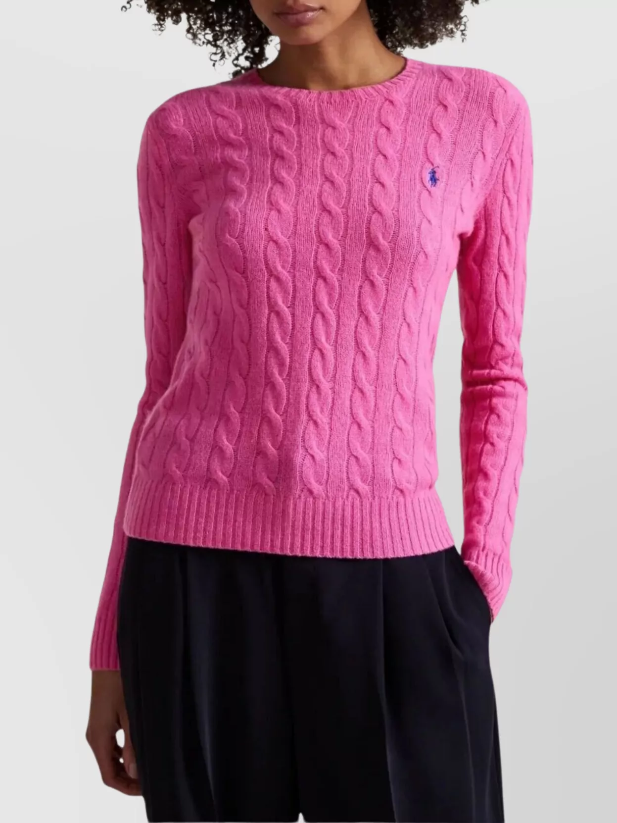 Polo Ralph Lauren Cashmere Wool Cable Knit Crewneck Jumper