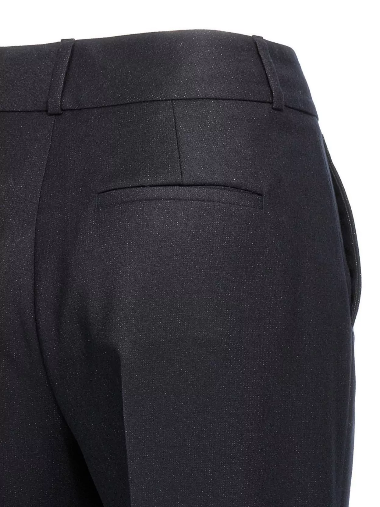 Peserico Flannel Lurex Trousers Back Pockets In Black