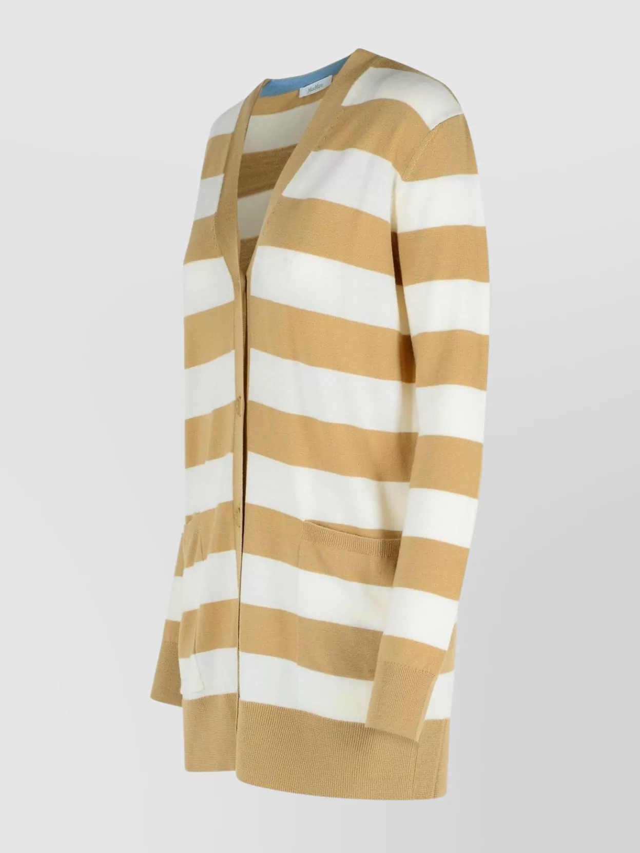 Max Mara 'Fiemme' Virgin Wool Sand Cardigan