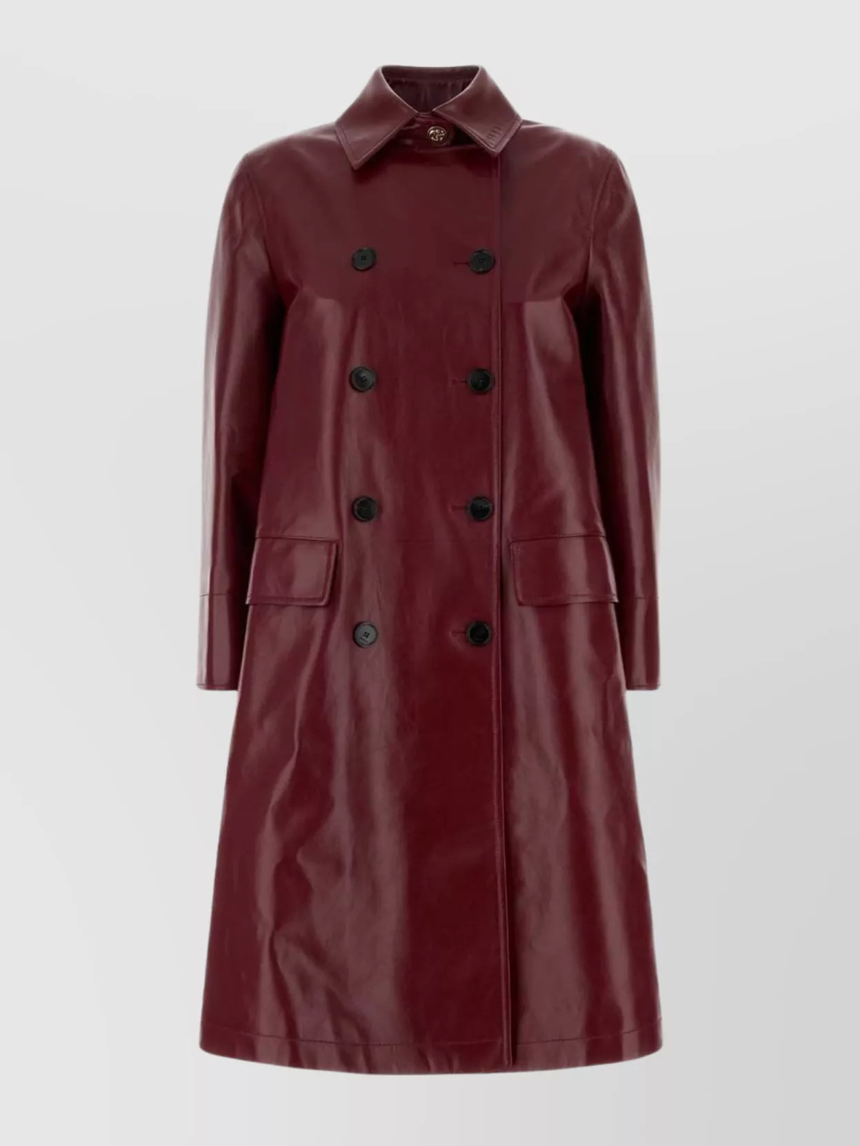 Gucci Nappa Leather Double-breasted Coat