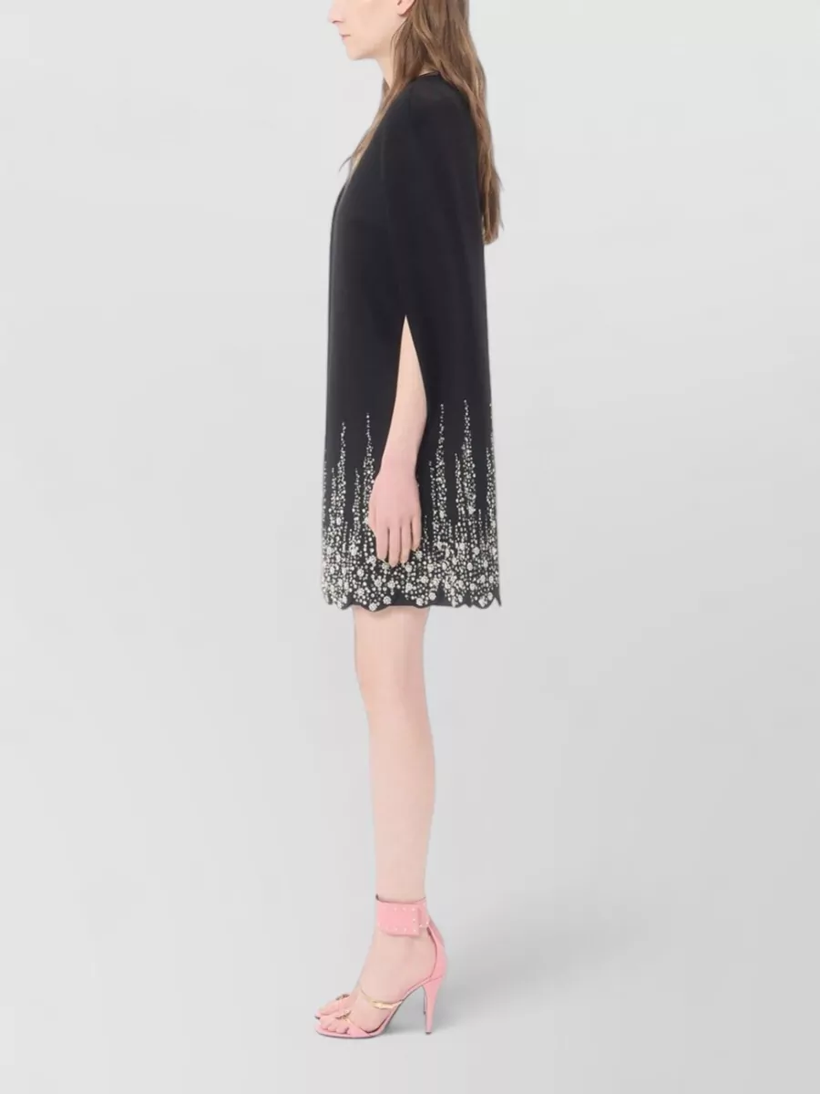 Valentino Garavani Crystal-Embellished Wool Cashmere Cape