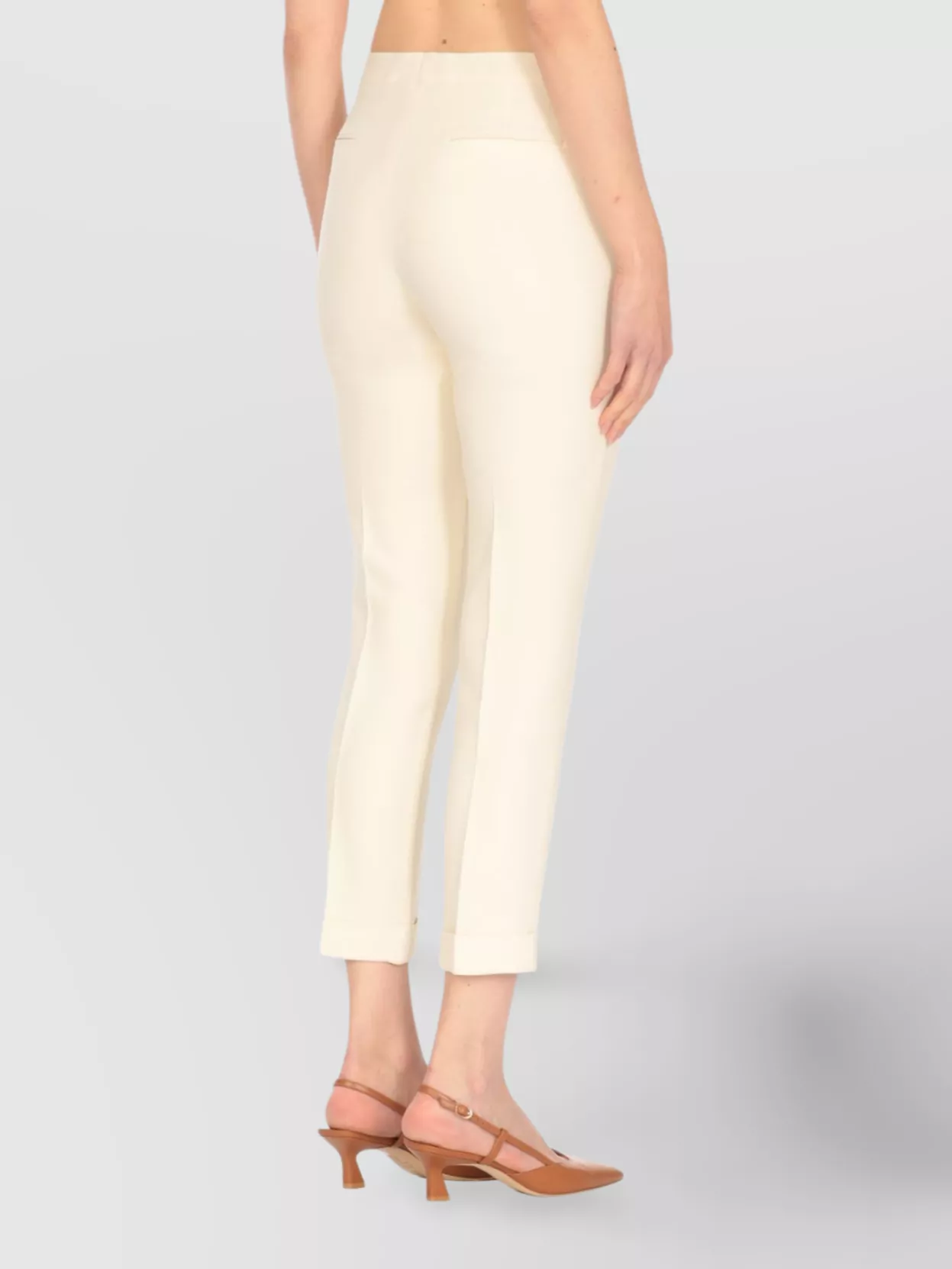 Etro Straight Trousers With Back Pocket And Turn-up In Neutral