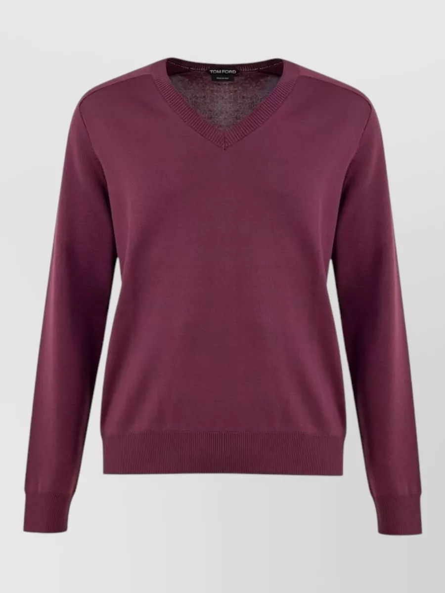Tom Ford silk v-neck long-sleeve sweater