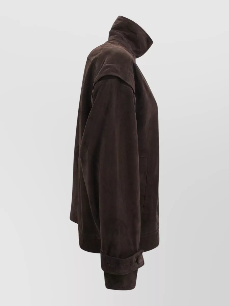 Rotate Leather Oversized Single-Breasted Coat