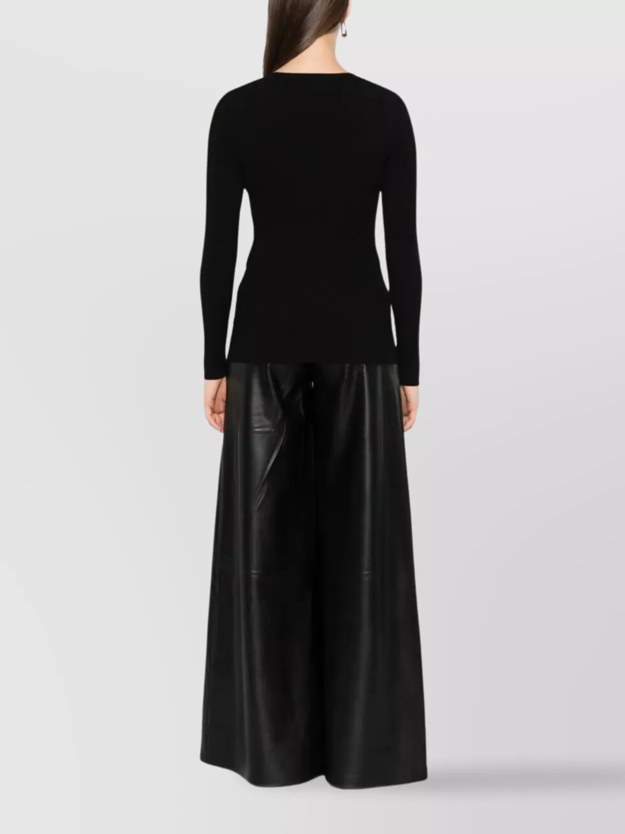 Elisabetta Franchi Ribbed Knit Top V-Neck Breast Pocket