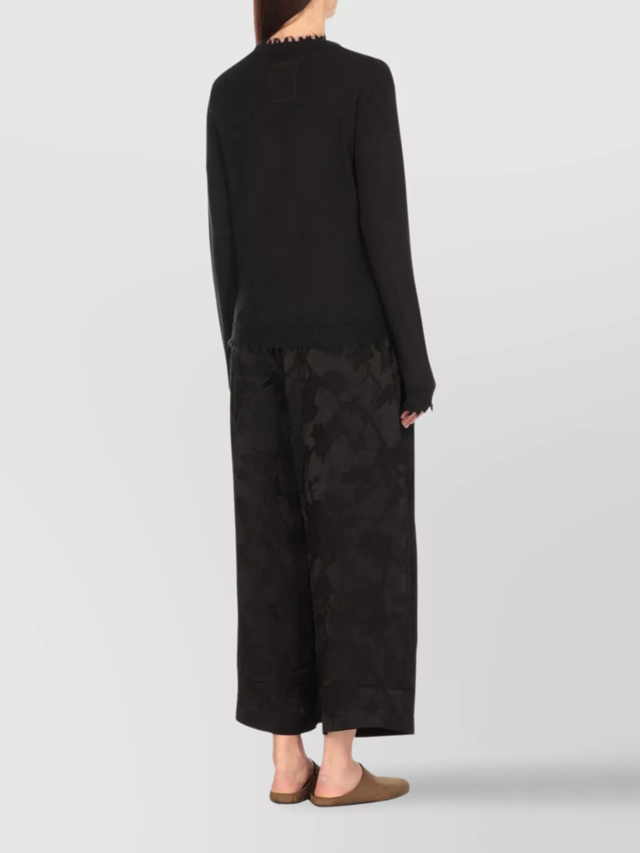 Uma Wang Cashmere V-Neck Ribbed Trims Cardigan