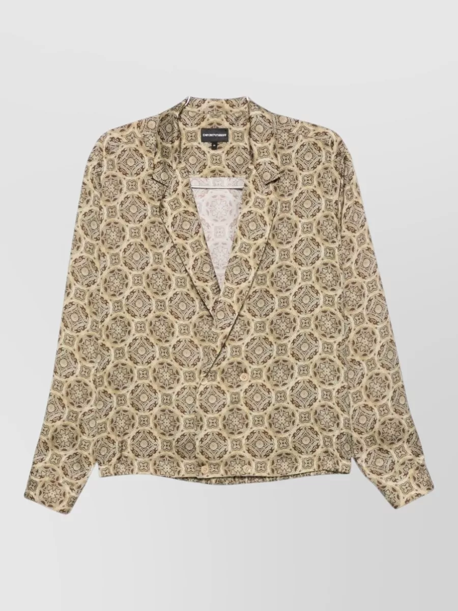 Emporio Armani Printed Double-Breasted Jacket