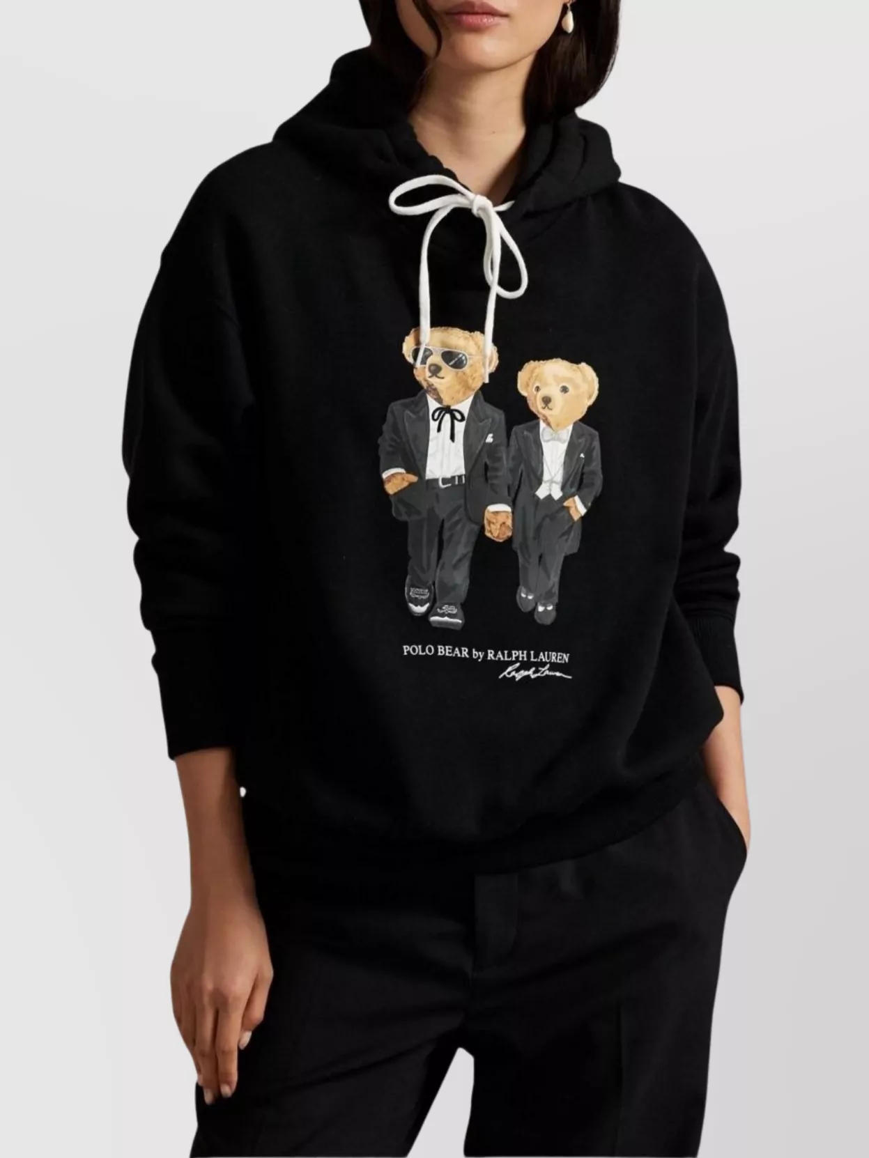 Ralph Lauren Graphic Hooded Sweatshirt With Ribbed Cuffs And Hem