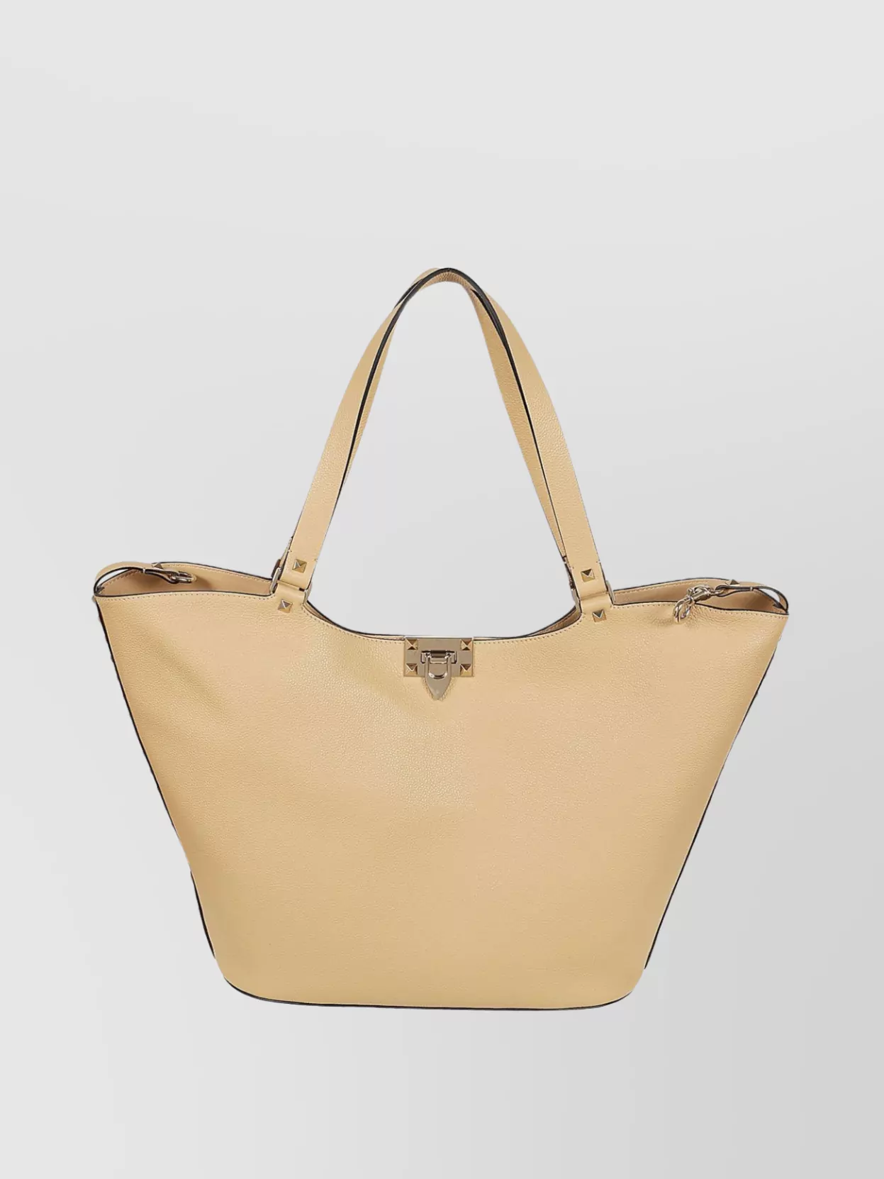 Shop Valentino Textured Rockstud Tote With Detachable Strap