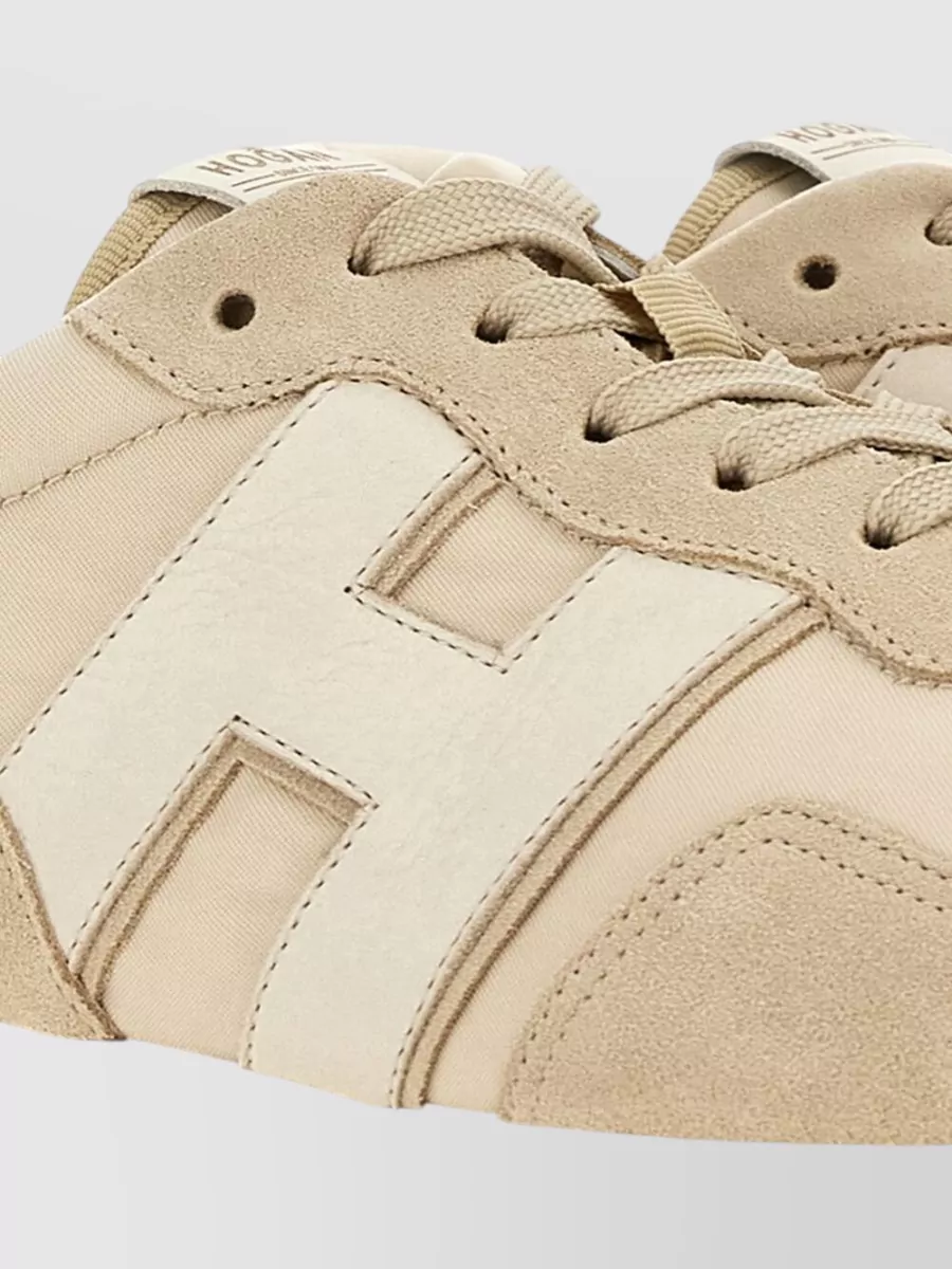 Hogan Low Top Sneakers Suede Panels Rubber Sole