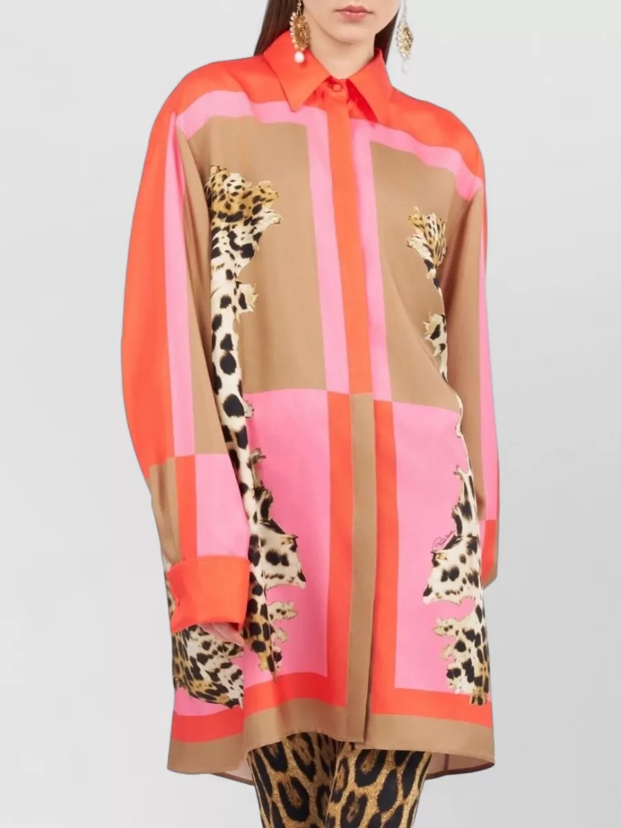 Roberto Cavalli Silk knee-length dress