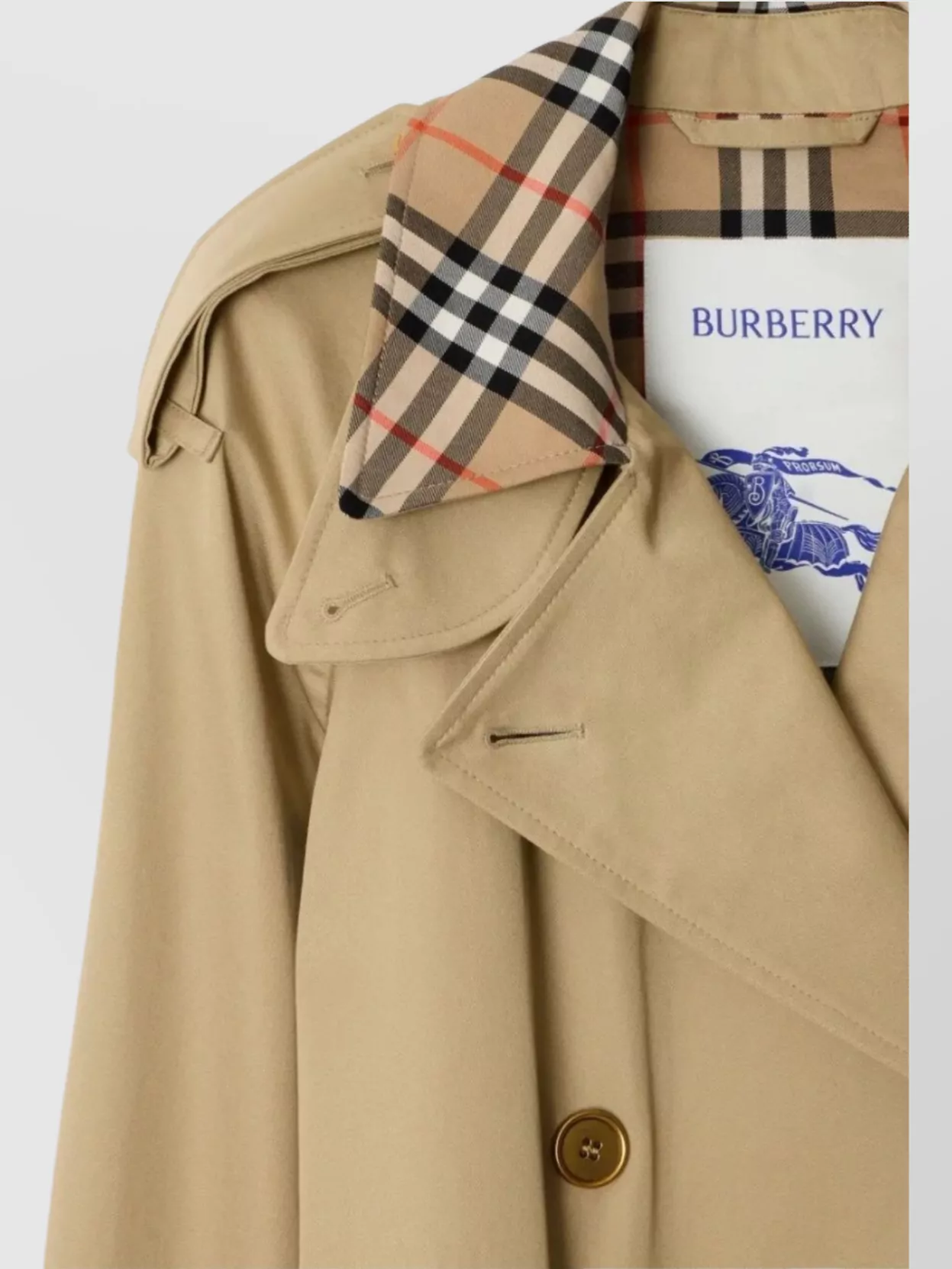Burberry Castleford Medium Trench Coat Check Collar
