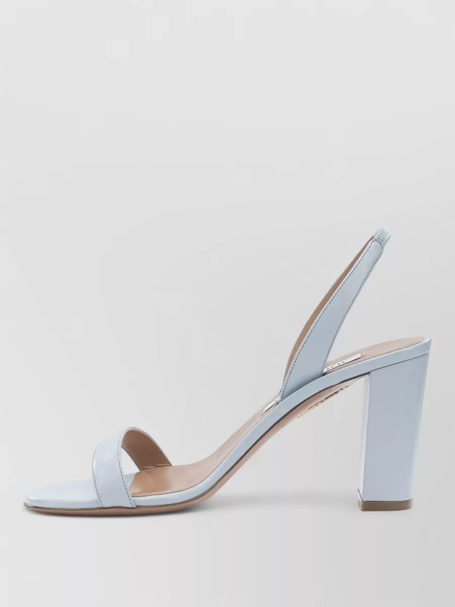 Aquazzura Block Heel Open Toe Smooth Finish Sandals