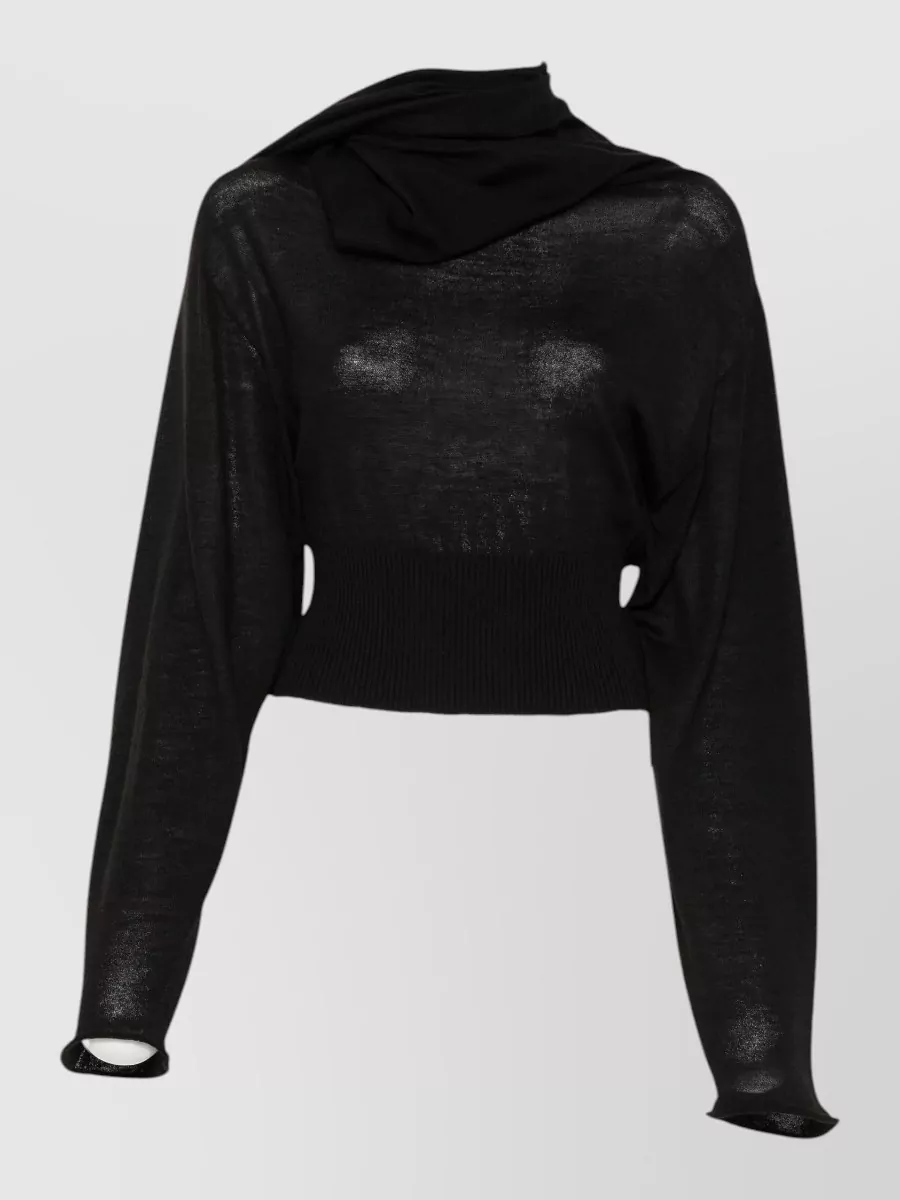 Rick Owens Wool draped-neck knitted jumper