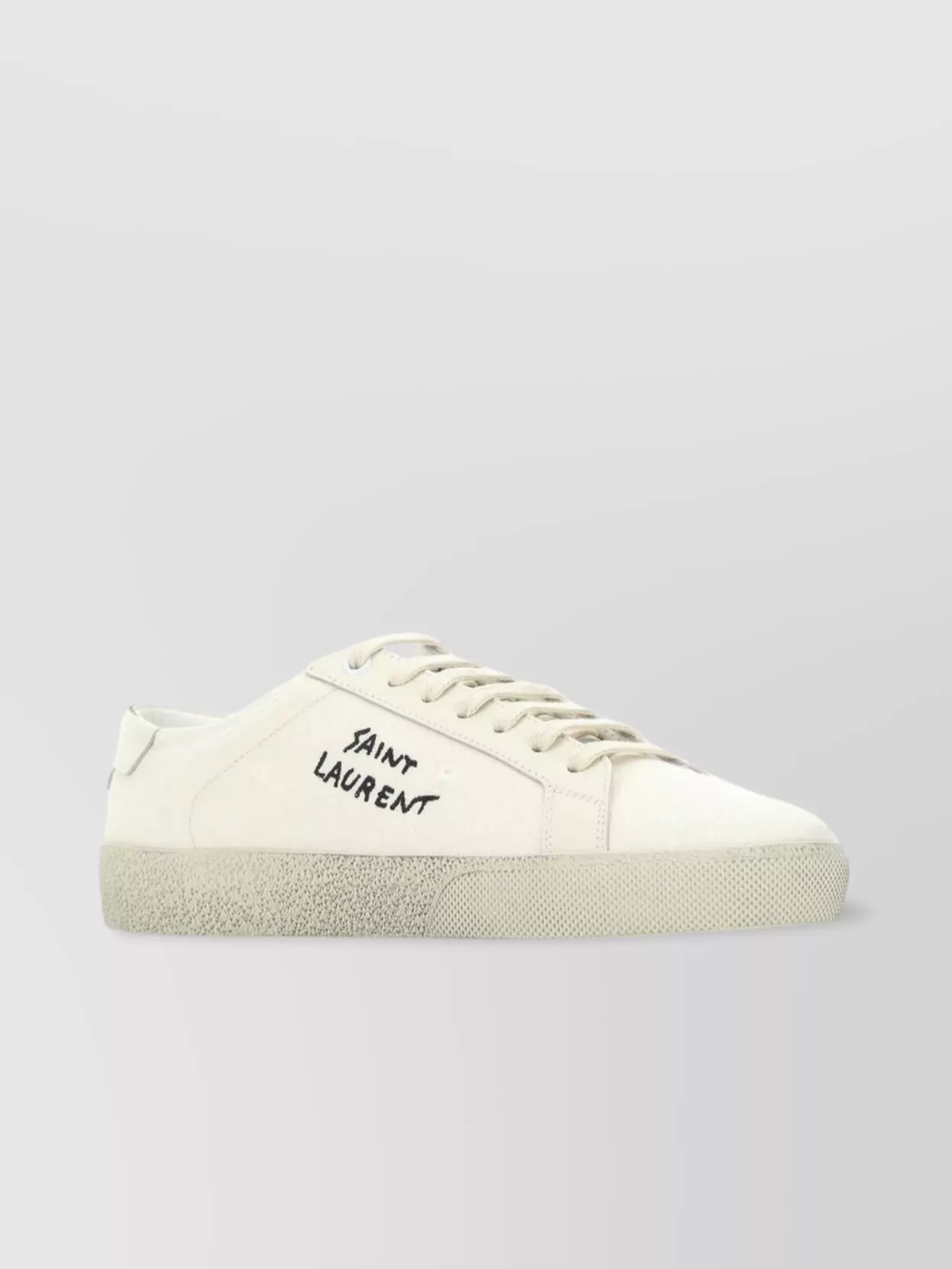 Shop Saint Laurent Canvas Low-top Sneakers With Textured Toe Cap