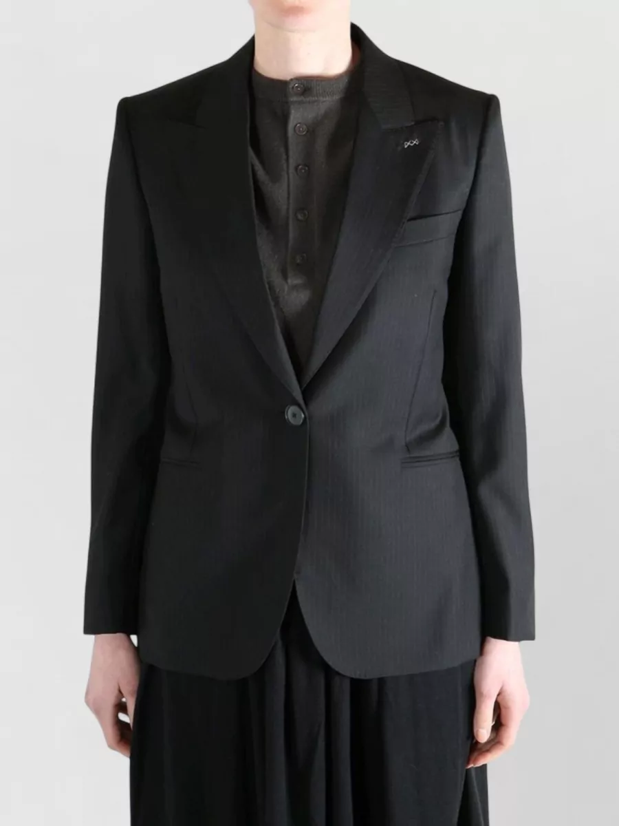 Givenchy Single Breasted Blazer Nylon Silk Blend In Black