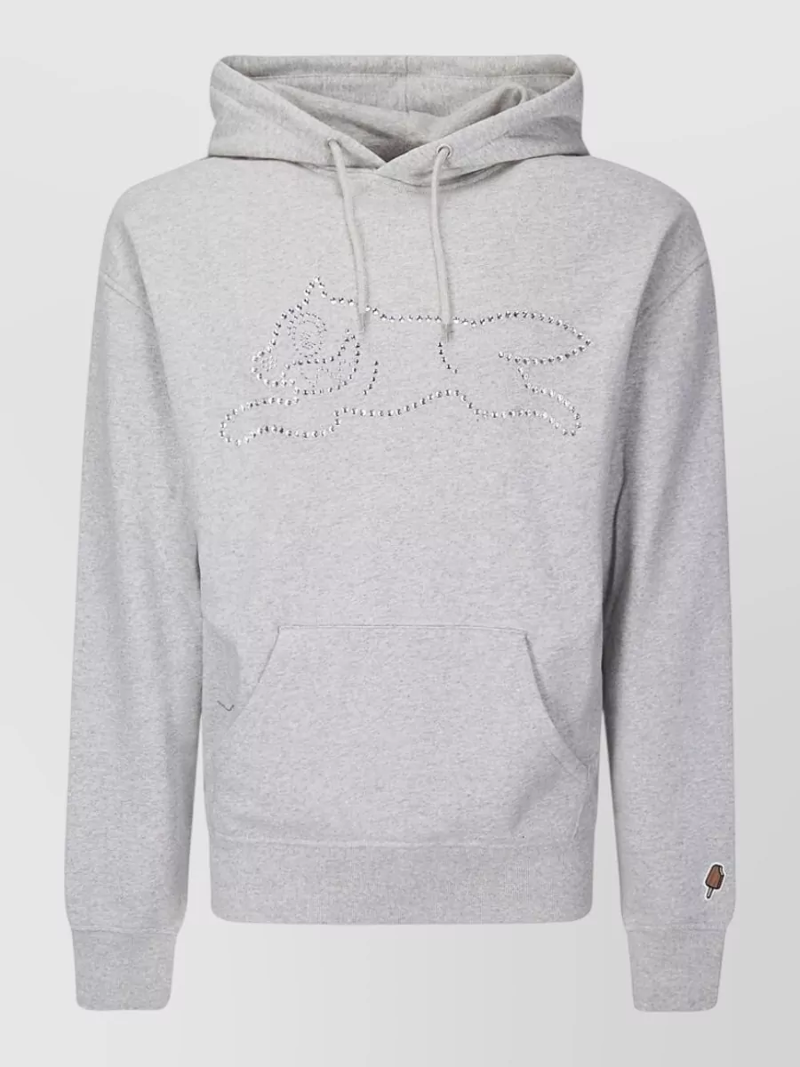 Icecream crystal embellished cotton hoodie