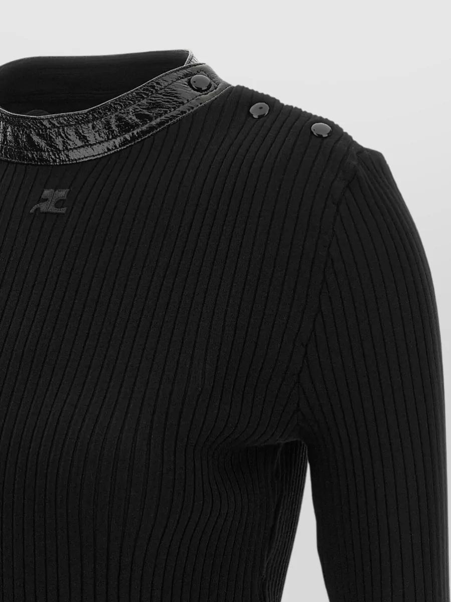 Courrèges Ribbed High-Collar Sweater