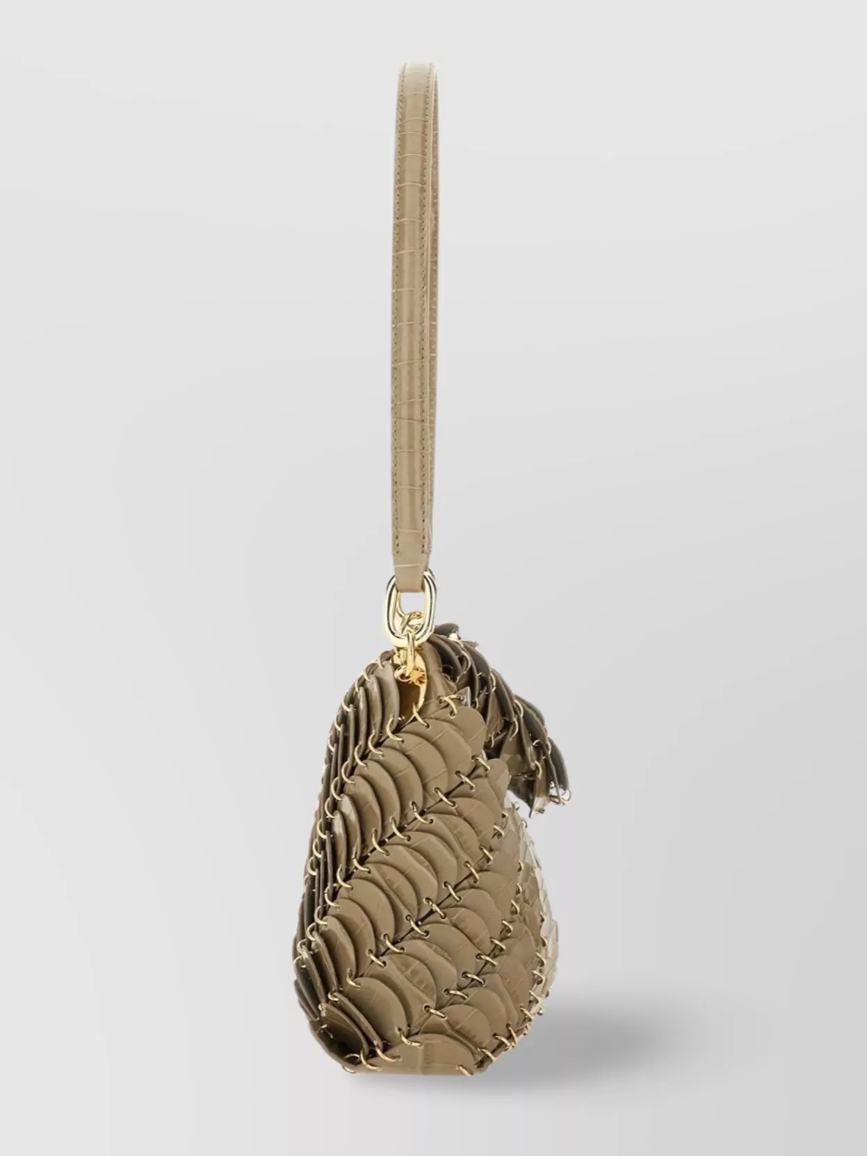 Paco Rabanne Textured Shoulder Bag Gold-Tone Hardware