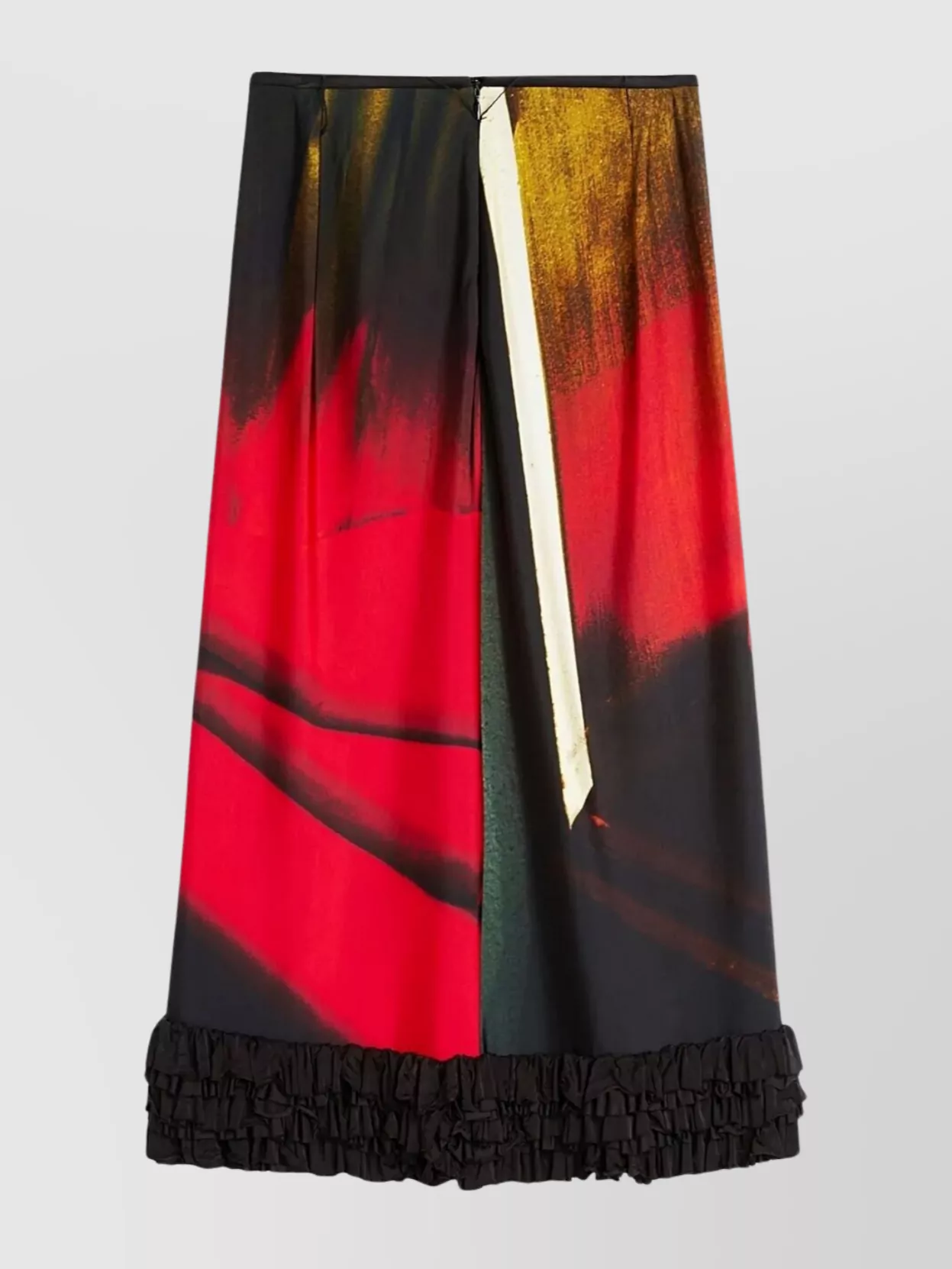Jil Sander Ruffled Hem High Waist Midi Skirt
