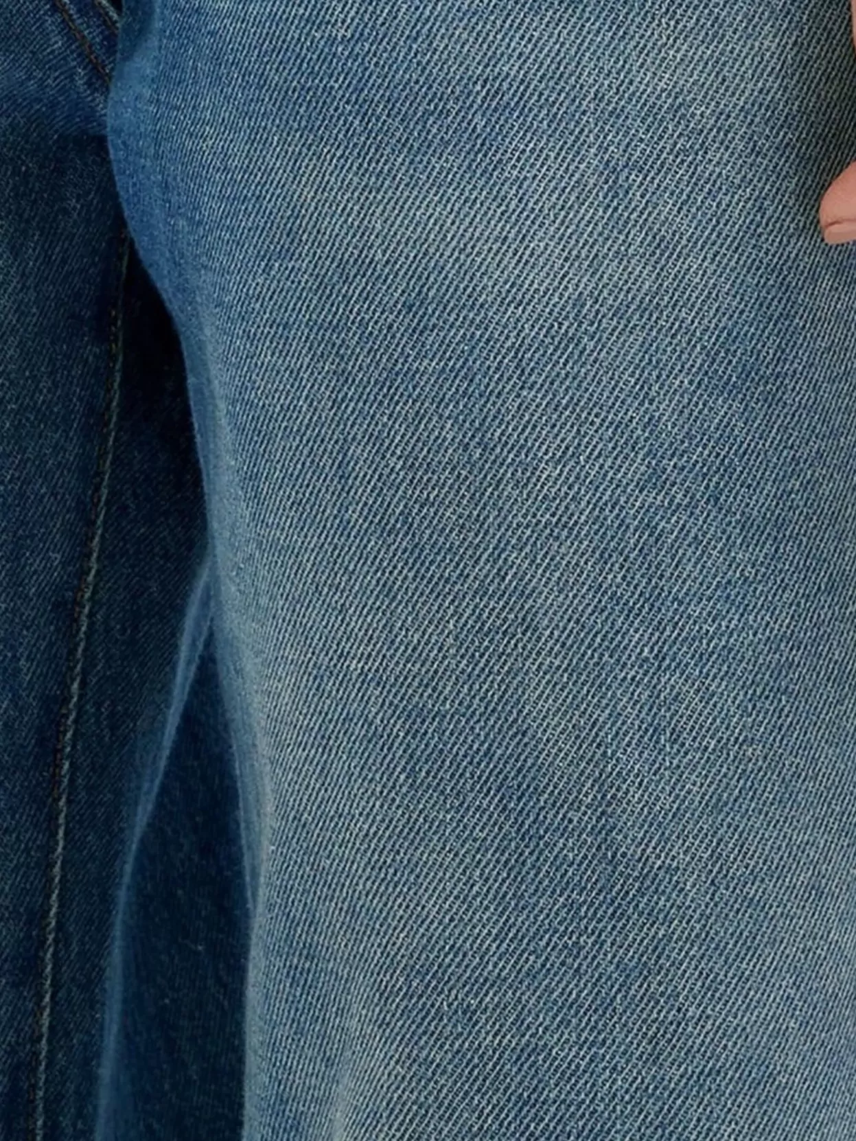 Msgm Wide-Leg Denim Trousers Faded Effect