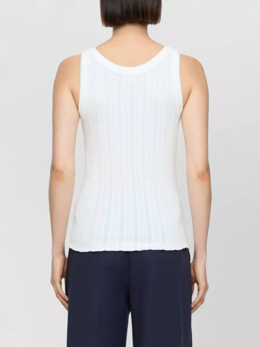 Closed Cotton Sleeveless U-Neck Top