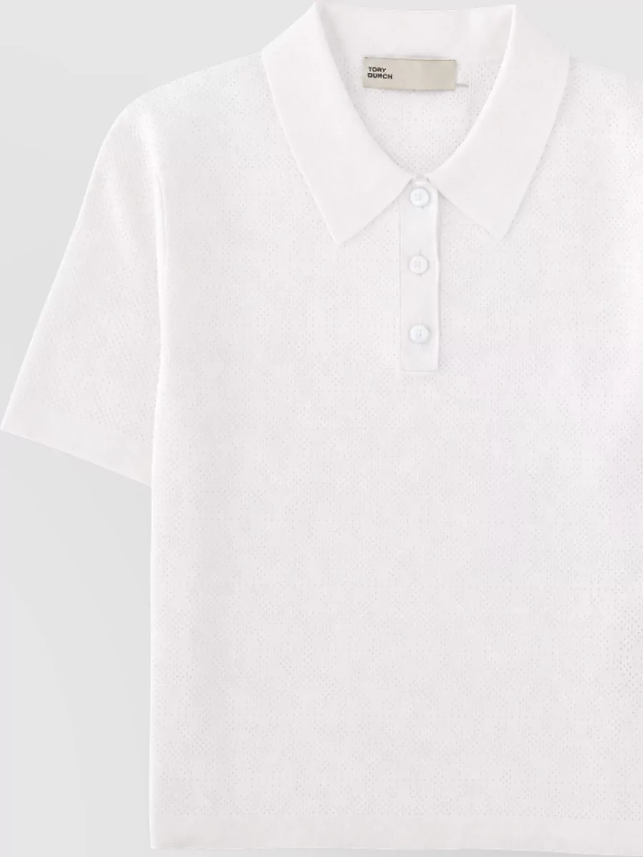 Tory Burch Pointelle polo top