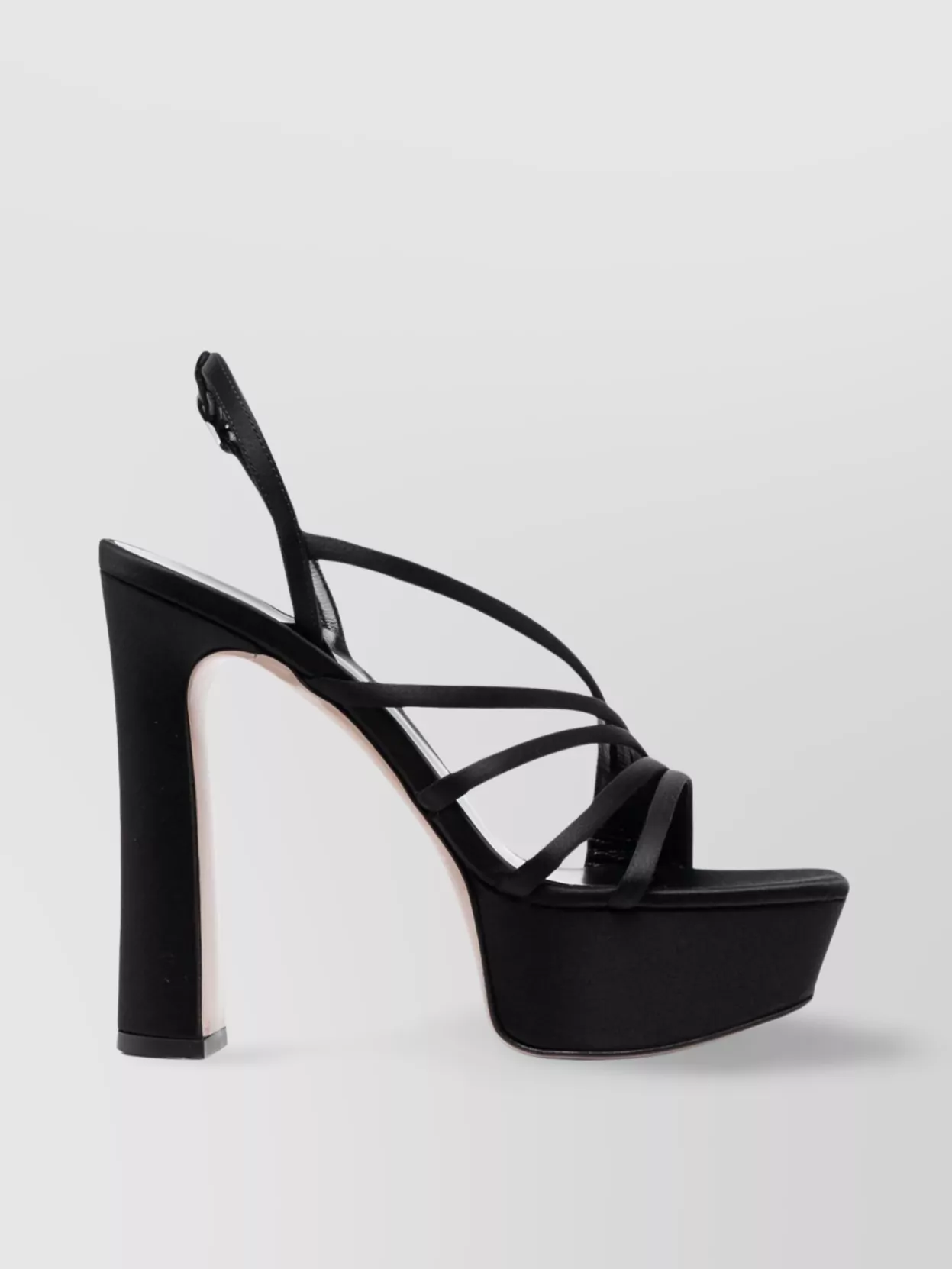 Shop Le Silla Asymmetry Heel Platform Sandals In Black