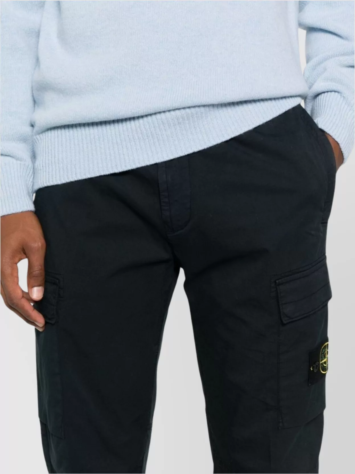 Stone Island Straight Leg Cargo Trousers With Multiple Pockets