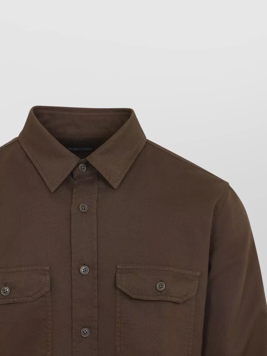 Tom Ford Military Shirt Button Down Collar Pockets