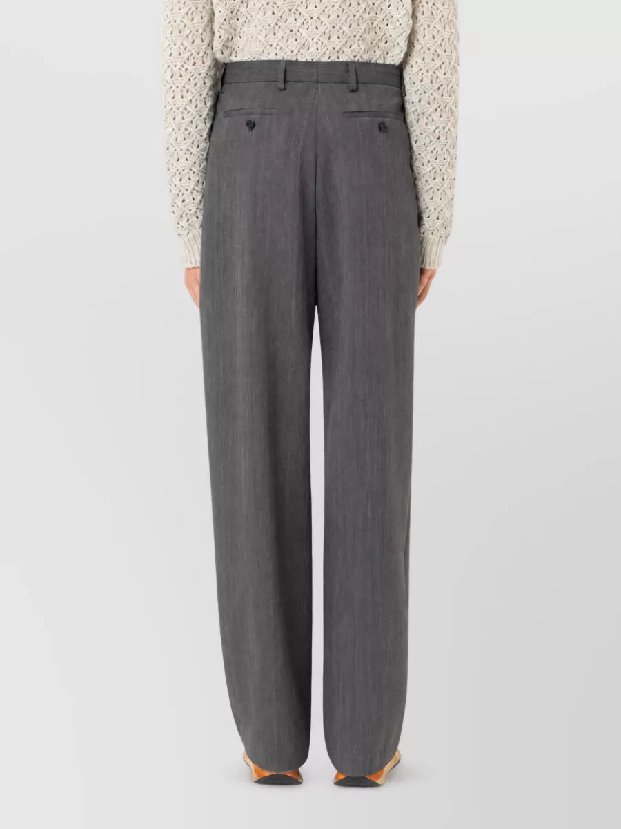 Valentino Pinstripe Pleated Tailored Trousers