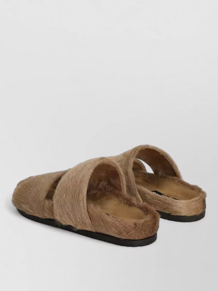 Dolce&Gabbana Fur Trim Double Strap Slides