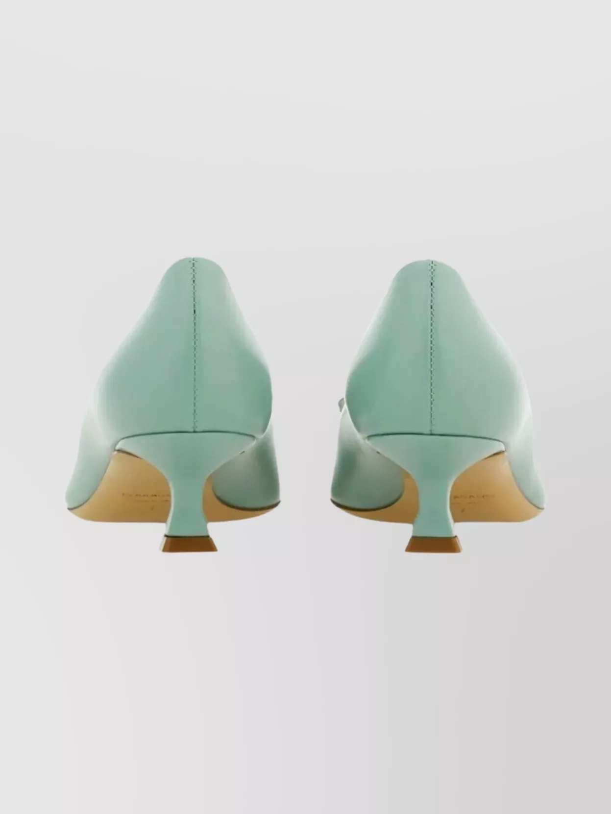Ferragamo Zelma Pointed Toe Kitten Heel Pumps In Green