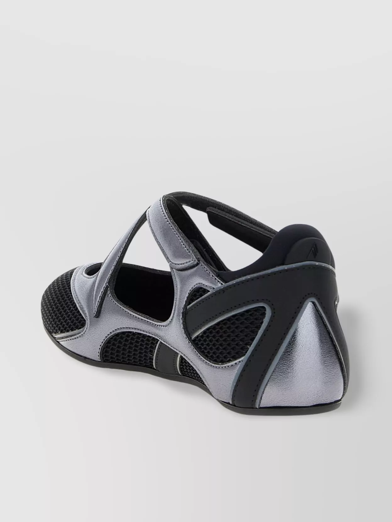 Attico Floor 01 Mesh And Leather Ballerinas Flat In Black