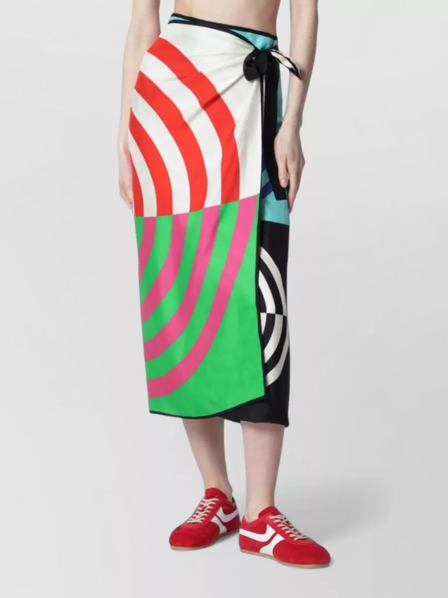 Dries Van Noten Silk Midi Wrap Skirt