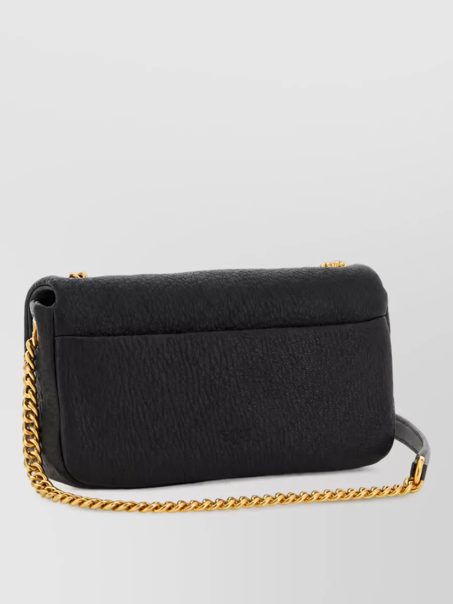 Pinko Love Bag Click Leather Clutch Bag