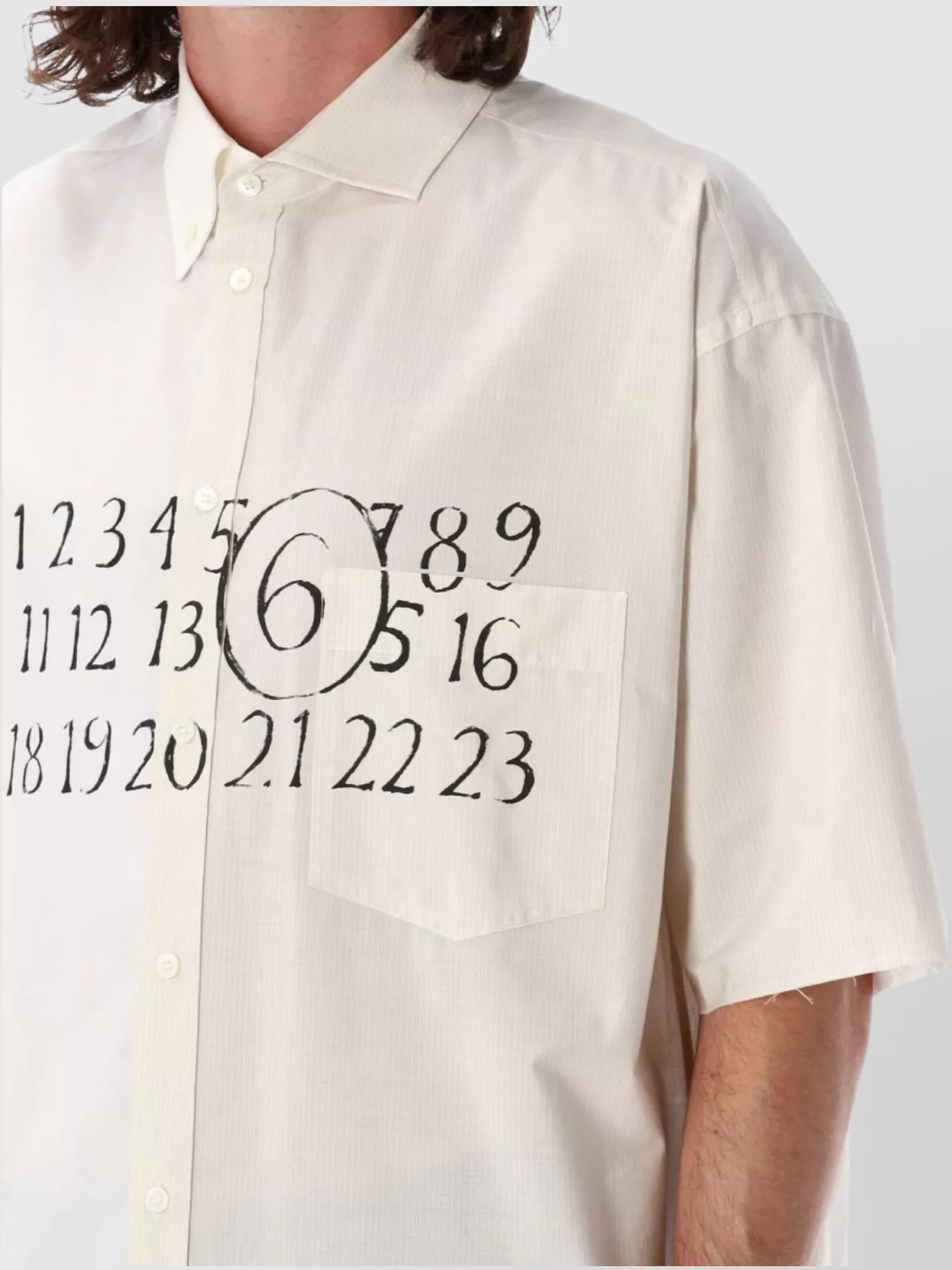 Mm6 Maison Margiela Logo Graphic Print Bowling Shirt With Pocket