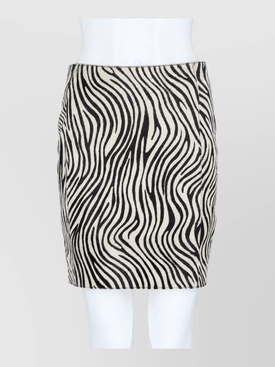 Alysi leather fitted skirt