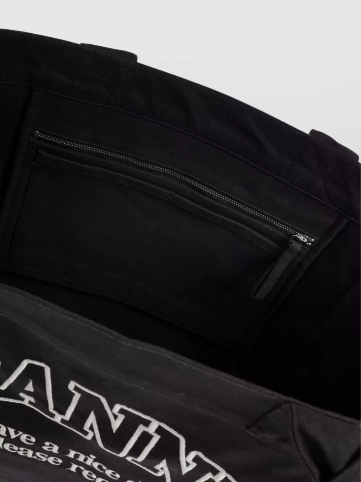 Ganni Large Tote Bag Logo Pocket
