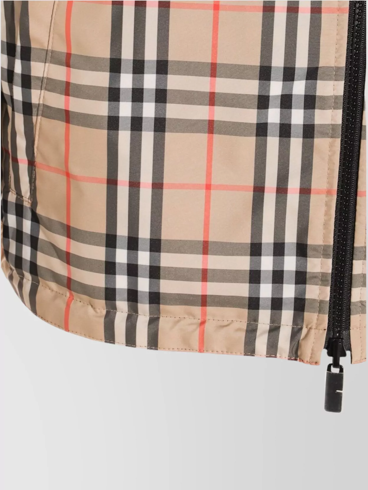 Burberry Check Pattern Hooded Lightweight Jacket